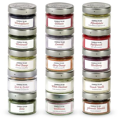 Candle-Factory Duftkerze aus Stearin im Glas Candle to go brennt bis zu 20h