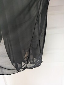 Black Shear Sexy Womens Size Medium Robe Kaftan Mesh Open Front Lightweight