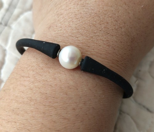 echt 10-11 mm weiß Perle mit Kautschuk Stretch-Armband, 7.5inch - Bild 8 von 11