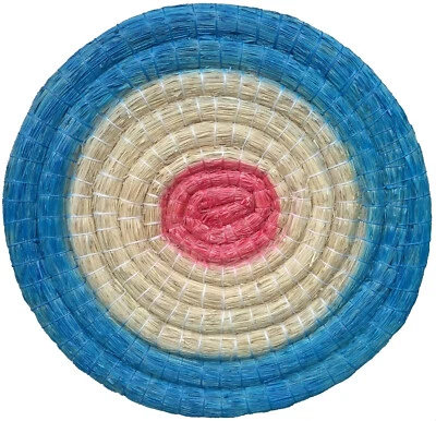 Cible de tir à l'arc de paille Ø 60 cm peint - Photo 1/4