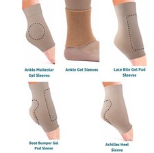 CRS Cross Ankle and Foot Gel Sleeves-Lace Bite, Ankle Pain, Achilles Heel Pain