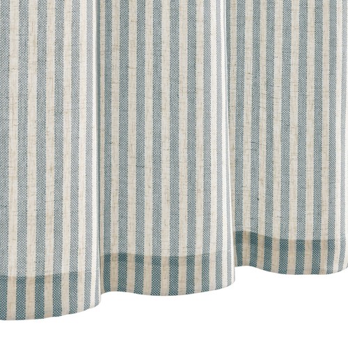 Valance Linen Textured Stripe Pattern Short Curtains Rod Pocket 1 Panel - Picture 12 of 36