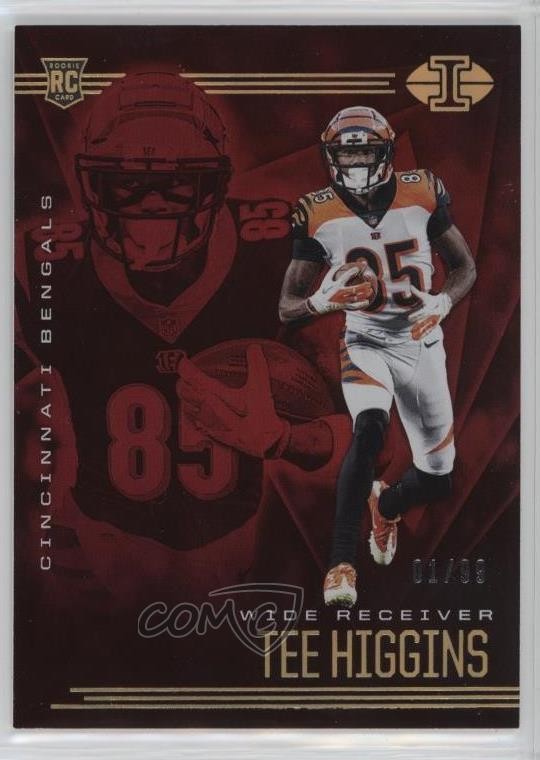 2020 Panini Illusions Trophy Collection Red 1/99 Tee Higgins #21 8mm
