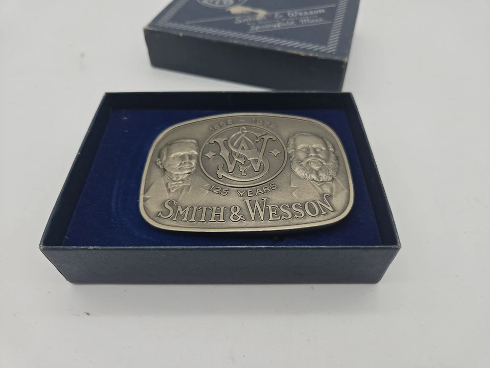 Smith & Wesson 1977 125 aniversario plata antigua hebilla de cinturón modelo 610 #7 Foto 4 de 4