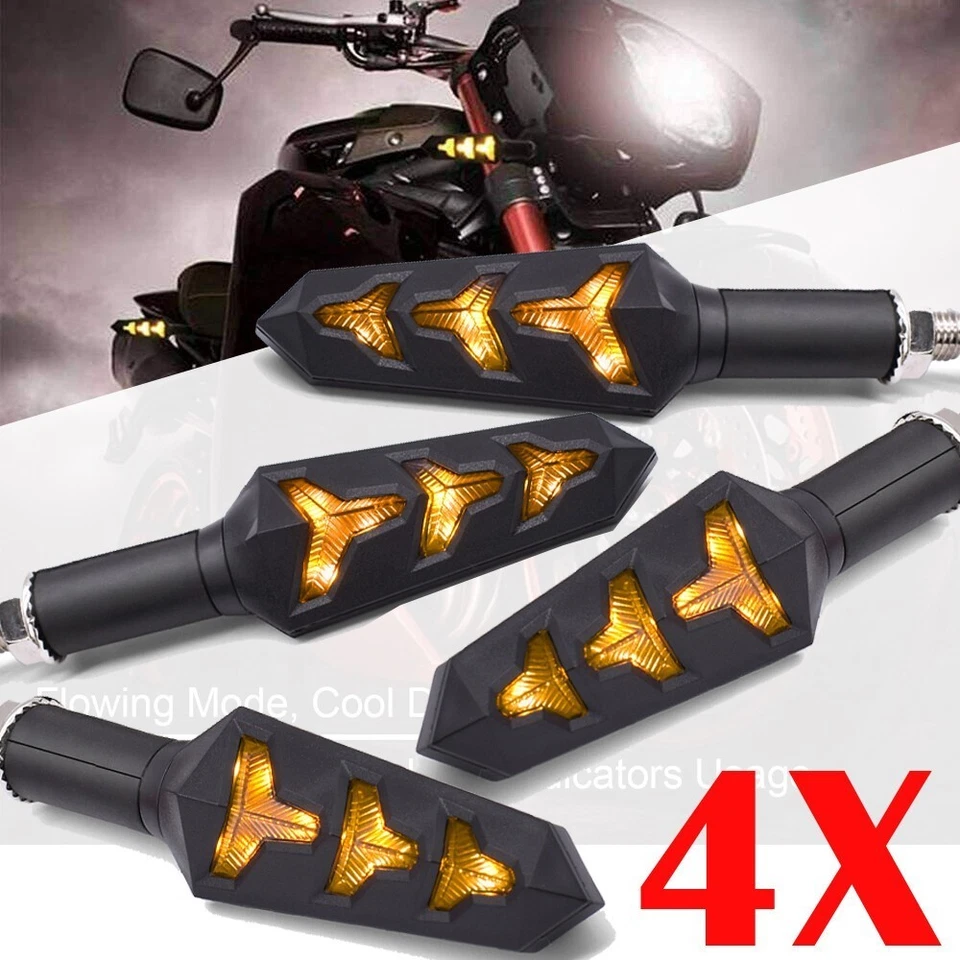 For Aprilia 4X LED Turn Signals Indicator Flowing Lamp Amber Running Lights NEW Foto 3 de 4