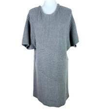 ASTR the Label Sweater Dress Womens Medium Gray Ribbed Knit Wool Blend ADR93987