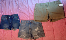 Girls Mixed Shorts Lot of 6 Denim, Khaki Athletic Tie-Dye Multicolor Sz12