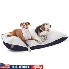 Rectangle Pillow Dog Bed Washable Faux Sheepskin High Loft Fill Hypoallergenic