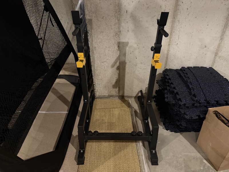Adjustable Barbell Squat Rack Pair Bench Press Stands Home Gym
