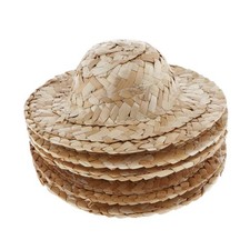 5 pezzi di cappello a bombetta in paglia lavorato a maglia alla moda per bambole