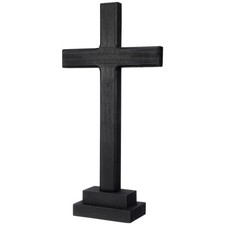 12.6 Inch Solid Wood Cross Standing Decor Religious Catholic Home Table Gift