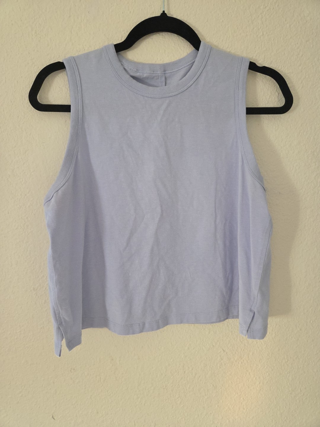 Womens Lululemon Classic Fit Cotton Linen Blend Lavender Tank Top Sz 12