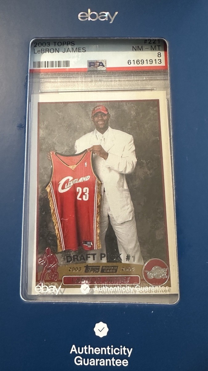 Topps 2003-04 LeBron James #221 Rookie Draft Pick PSA 8 Cavaliers [PSA8] LeBron James 2003 Topps #221