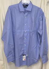 Polo Ralph Lauren Dress Shirt 16 1/2, 34 - 35, Blue Stripe, 100 Cotton, NWT