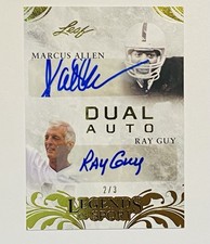 2015 LEAF MARCUS ALLEN RAY GUY 2/3 Legends Of Sport Dual Autograph Raiders