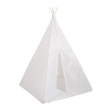 35 1/4" x 55" White Polyester Teepee Sleepover Play Tent