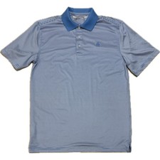 Ariat Mens AriatTEK Heat Series Blue White Striped Performance Polo Shirt Small