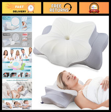 Cervical Neck Support Pillow - Contour Memory Foam for Side & Back Sleepers, Erg