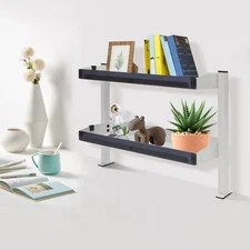 Desk Organizer Shelf, Clamp-on Desk Storage Shelves Desktop or Under-Desk