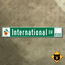 Florida International Drive Orange County Orlando street name road sign 48x8
