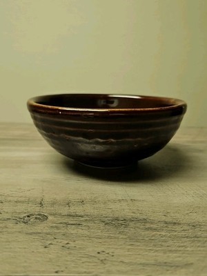 Vintage Marcrest USA Stoneware Daisy Dot Brown Glazed 5.75  Chili Cereal Bowl 