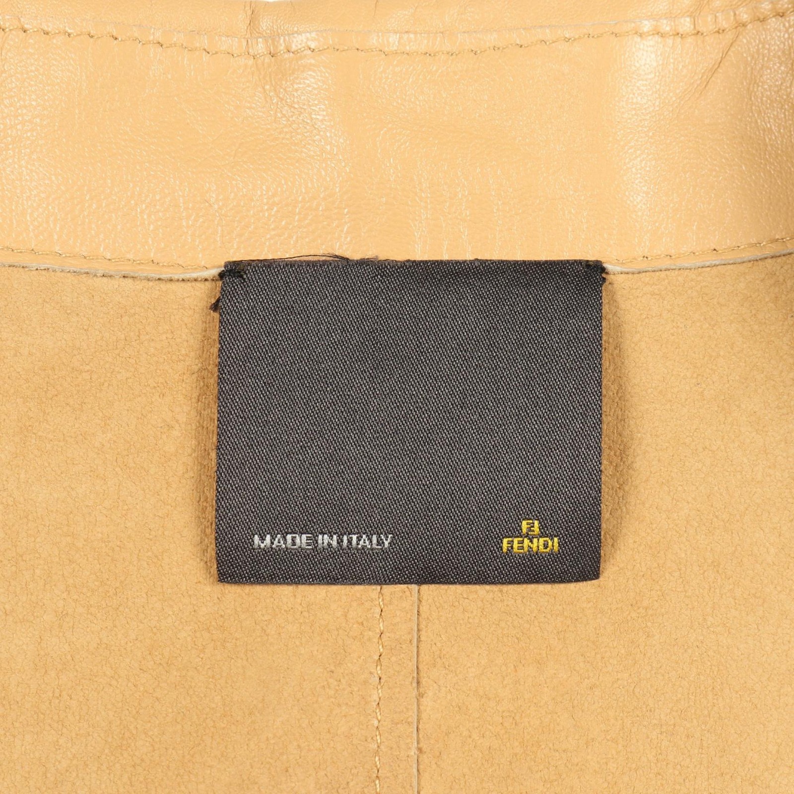 FENDI Leather Jacket Clothing Outer Leather Ladies Beige [Used] thumbnail 3