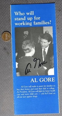 Senator Vice President Al Gore for President 1992 Signed Autographed Brochure +
