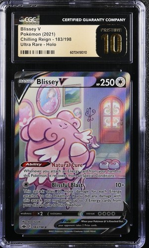 Blissey V (Alternate Art) 183/198 2021 Pokemon Chilling Reign - CGC Pristine 10