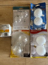 25W - G16 1/2 Globe Candelabra Base Bulbs - Various Brands - Lot of 8 -Not LED
