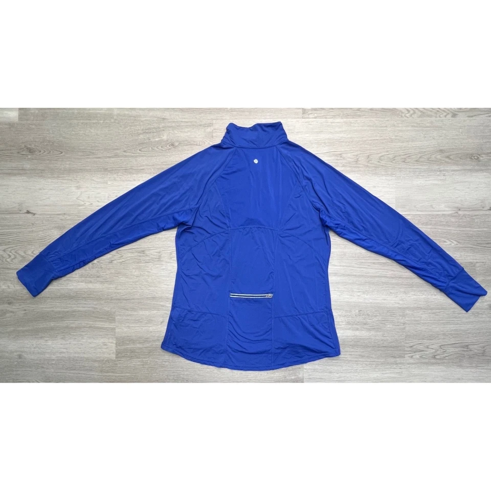 Pullover Tangerine XL para mujer manga larga 3/4 cremallera azul atlético Foto 2 de 4