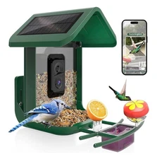 Bird Feeder with Camera, Outdoor Smart Bird Feeder with Solar Panel,