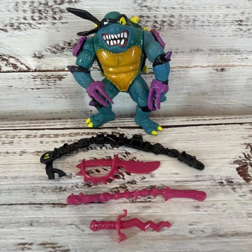 Vintage TMNT 1990 Slash Near COMPLETE Action Figure Teenage Mutant Ninja Turtles
