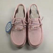 Hey Dude Women's Wendy Funk Mesh Shoelry Light Pink NIB 2025