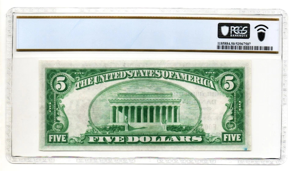 Fr. 1800-1 Danbury, CT 1929 Type 1 Note Serial Number 1 Ch #943 PCGS AU 50 - Image 2 of 2