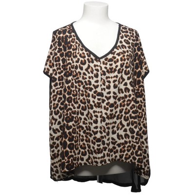 Chica London, Top, Größe: M/L, Beige/Schwarz, Elasthan/Polyester, Leopard #Rtg