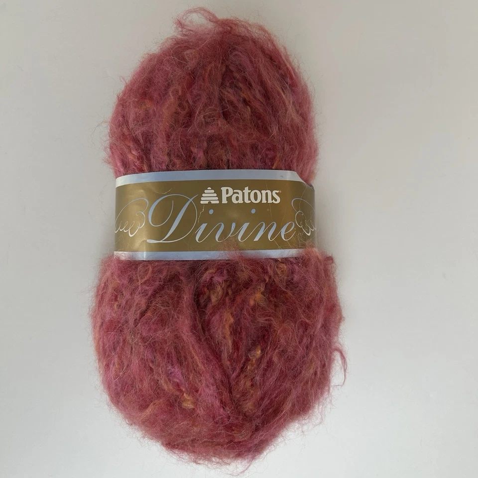 Patons Divine Rosa Oscuro Hilo Color Floral Fantasía 06740 Acrílico Mezcla Mohair Foto 2 de 4