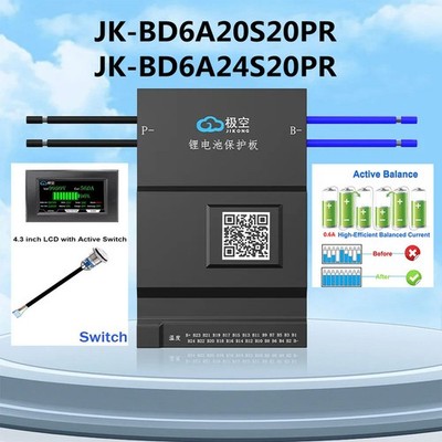 JK Smart BMS 8S-20S/8S-24S 200A Li-ion LiFePo4 Active Balance Management System