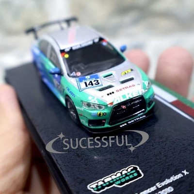 Mitsubishi Evo X #143 Falken Tarmac Works 1/64 Nurburgring 24H Diecast NIB