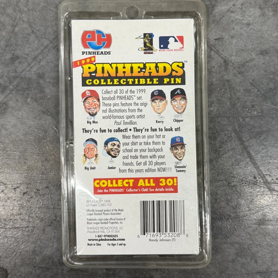 Pinheads Collectible Pin First Edition Randy Johnson 1999 Edition Randy Johnson - Image 2 of 4