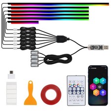 3-Mode Remote Control LED Colorful Car Interior Ambient USB Acrylic Light
