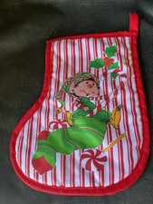 Vintage Christmas Himself The Elf Stocking Pot Holder With Candy Cane and