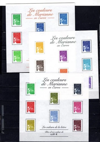 2002 France 3 Blocs Feuillets N°F 42**44**45**Les Couleurs de Maria Neufs** Luxury