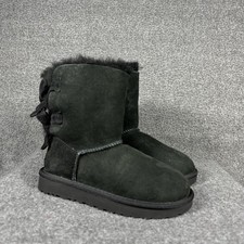 UGG Bailey Black Corduroy Bow Shearling Twinface Boot Womens Size 5 READ
