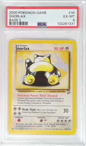 Snorlax graded PSA 6 for sale on eBay