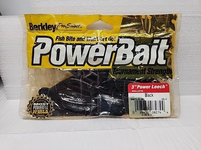 Berkley 3'' Black Power Leech Walleye Baits NIP