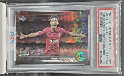 2022-23 Stadium Club Chrome UCC Fabio Carvalho RC Red Orange Electric Charge /4