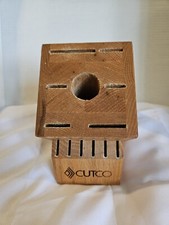 CUTCO Solid Honey Oak Wood (13 Slot) KNIFE STORAGE BLOCK Cutlery Knives USA MADE