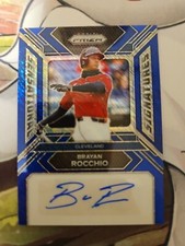 Brayan Rocchio 2024 Panini Prizm BLUE SHIMMER FOTL AUTO /8 Guardians