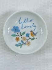 Fringe "Hello Lovely" Decorative Porcelain Trinket Dish Tray  2.75" dia