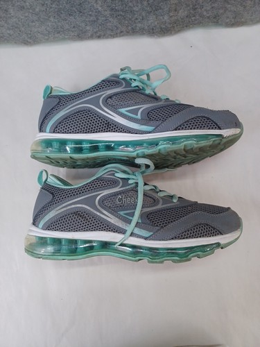 Cheeks by Tony Little Athletic Shoes Air Trac Trainer Sneakers Gray Aqua Trim 9 - Picture 5 of 12